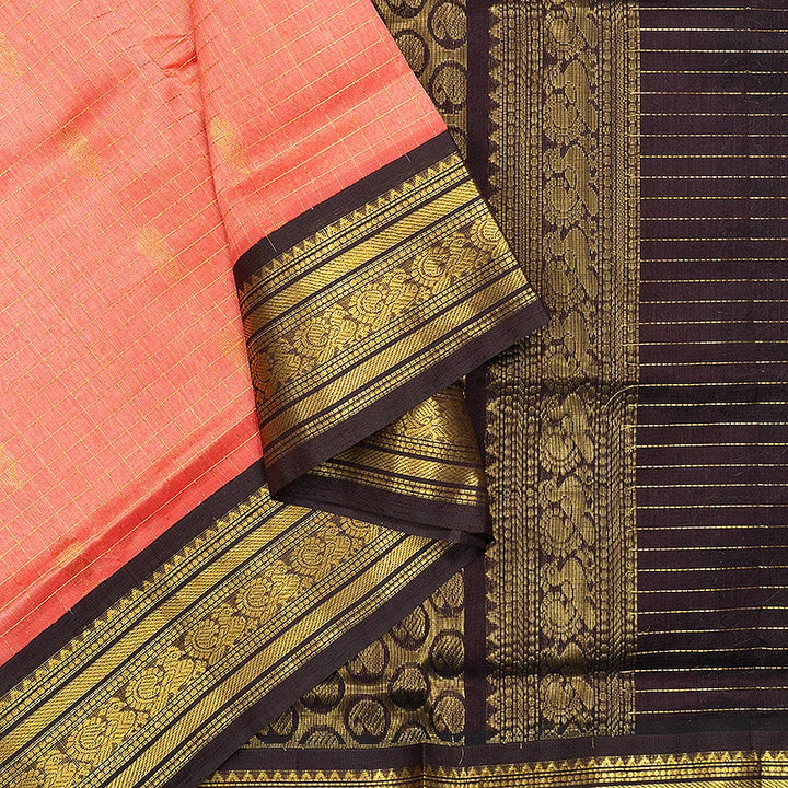 Hayagrivas Peach Pink Pure Silk Cotton Saree SSCBF55E1-6