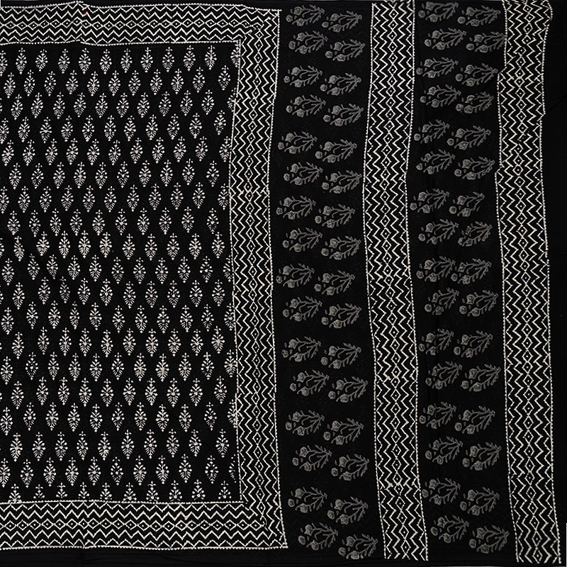 Hayagrivas Black Jaipur Cotton Saree KSBE107B4-15