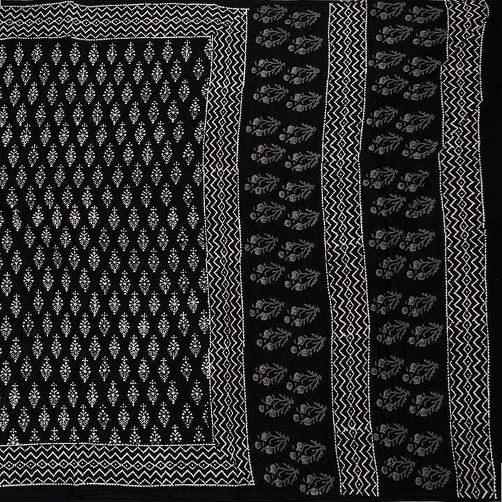 Hayagrivas Black Jaipur Cotton Saree KSBE107B4-15