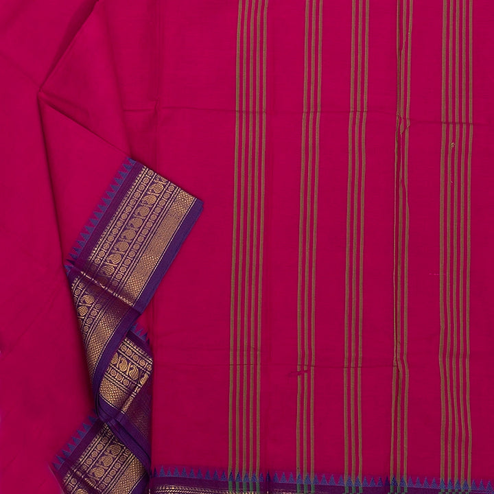 Hayagrivas Pink Handloom Chettinad Cotton Saree KSBE1H2-30