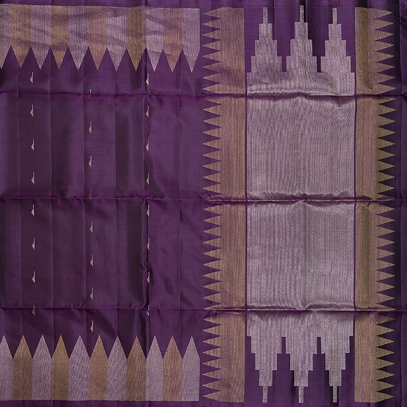 Hayagrivas Brinjal Purple Handloom Soft Silk Saree KBF536G3-11