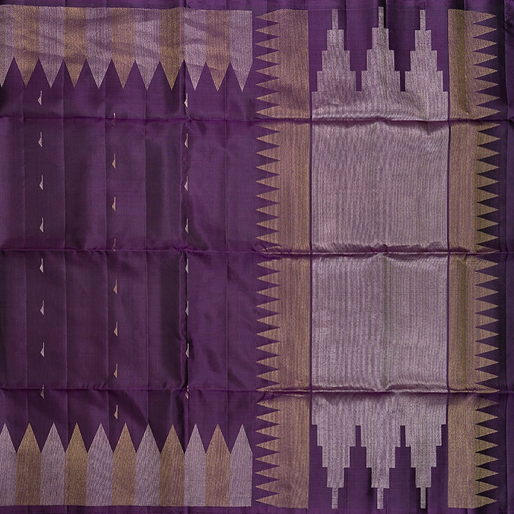 Hayagrivas Brinjal Purple Handloom Soft Silk Saree KBF536G3-11