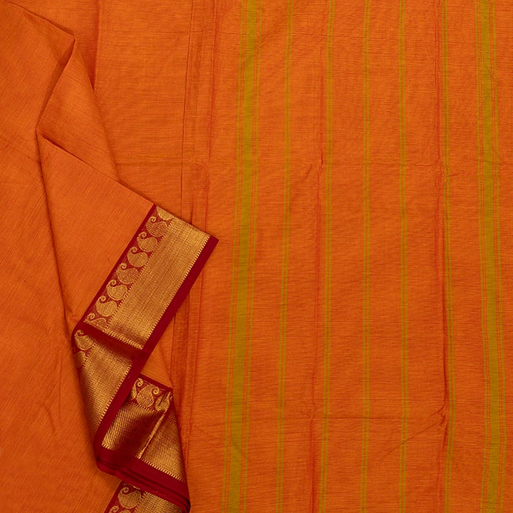 Hayagrivas Mambazham Orange Handloom Chettinad Cotton Saree KSBE1H2-17