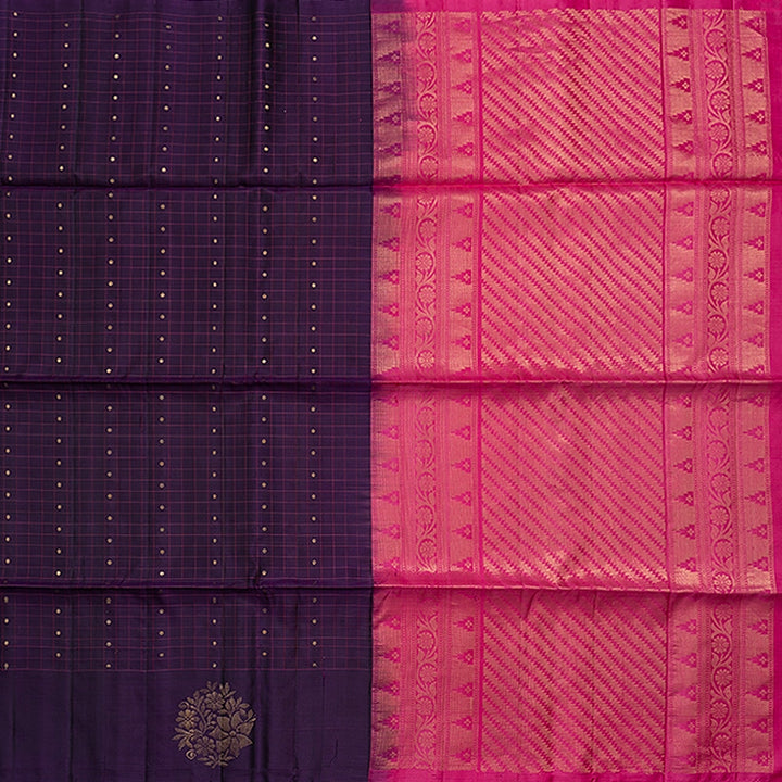 Hayagrivas Purple Handloom Soft Silk Saree KBF535G5-2