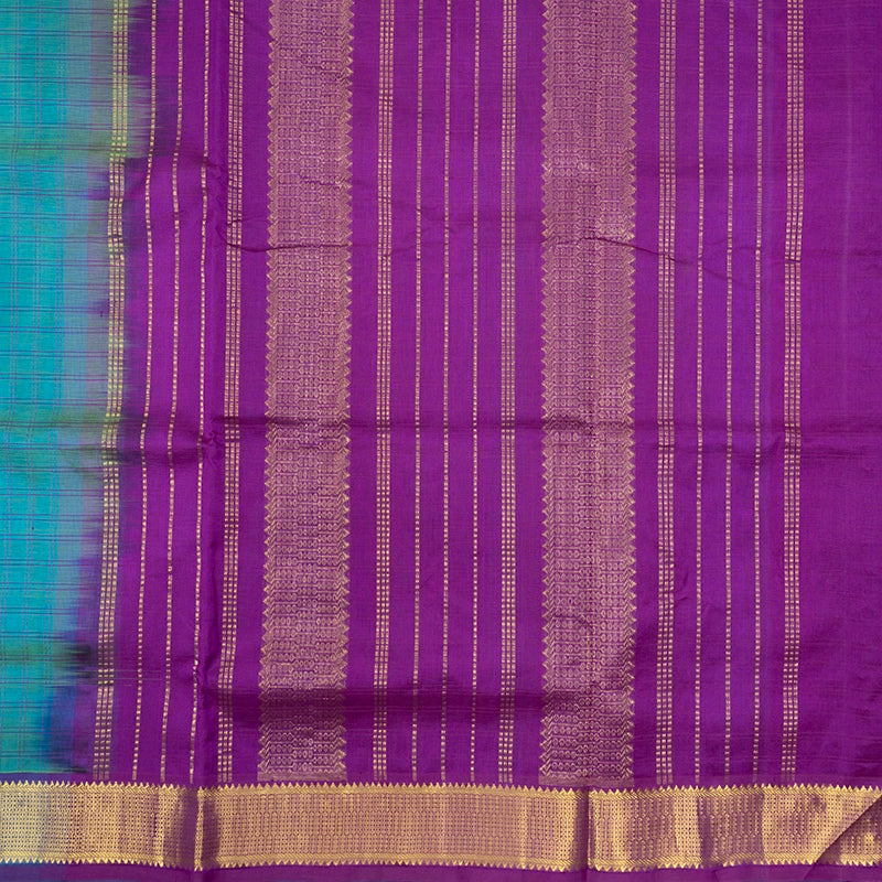 Hayagrivas Blue-Green Pure Silk Cotton Saree SSCBF53E9-1