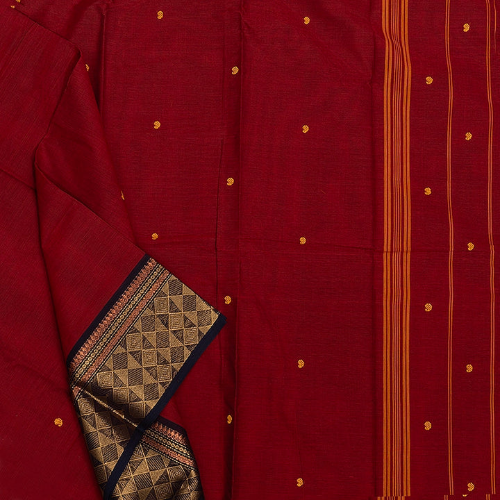 Hayagrivas Maroon Handloom Chettinad Cotton Saree KSBE2H5-3