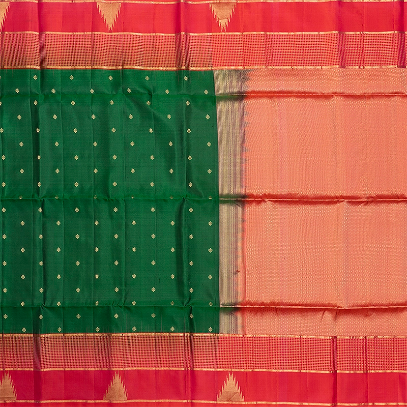 Hayagrivas Bottle Green Handloom Soft Silk Saree KBF705G1-4