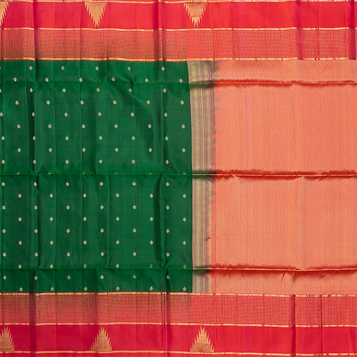 Hayagrivas Bottle Green Handloom Soft Silk Saree KBF705G1-4