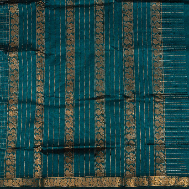 Hayagrivas Peacock Green Pure Silk Cotton Saree SSCBF53E10-2