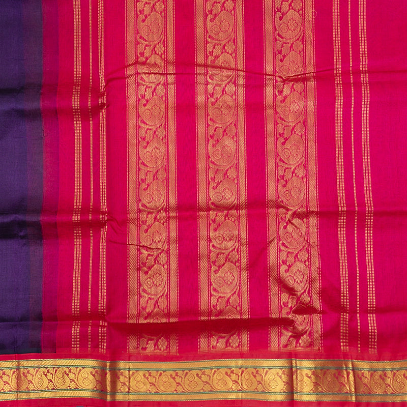 Hayagrivas Deep Purple Pure Silk Cotton Saree SSCBF34D1-23