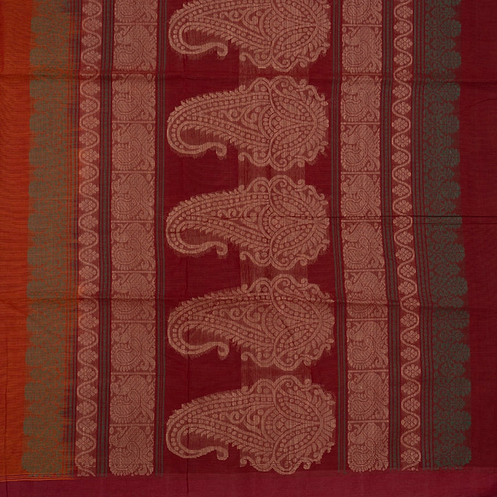 Hayagrivas Rust Orange Handloom Kanchi Cotton Saree KSBE90A7-3