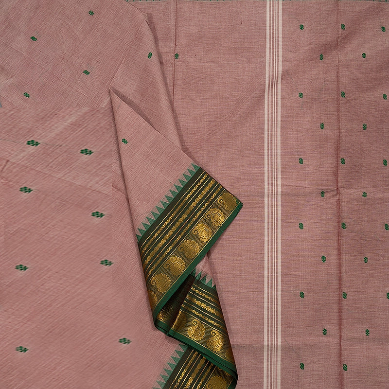 Hayagrivas Mild Rosewood Pink Handloom Chettinad Cotton Saree SSCBF63E6-18