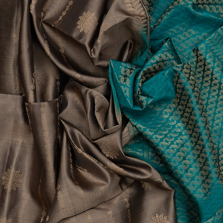 Hayagrivas Elephant Grey Handloom Soft Silk Saree KBF535G4-8
