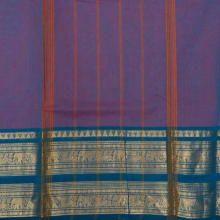 Hayagrivas Blue-Purple Handloom Chettinad Cotton Saree SSKBF87F1-63