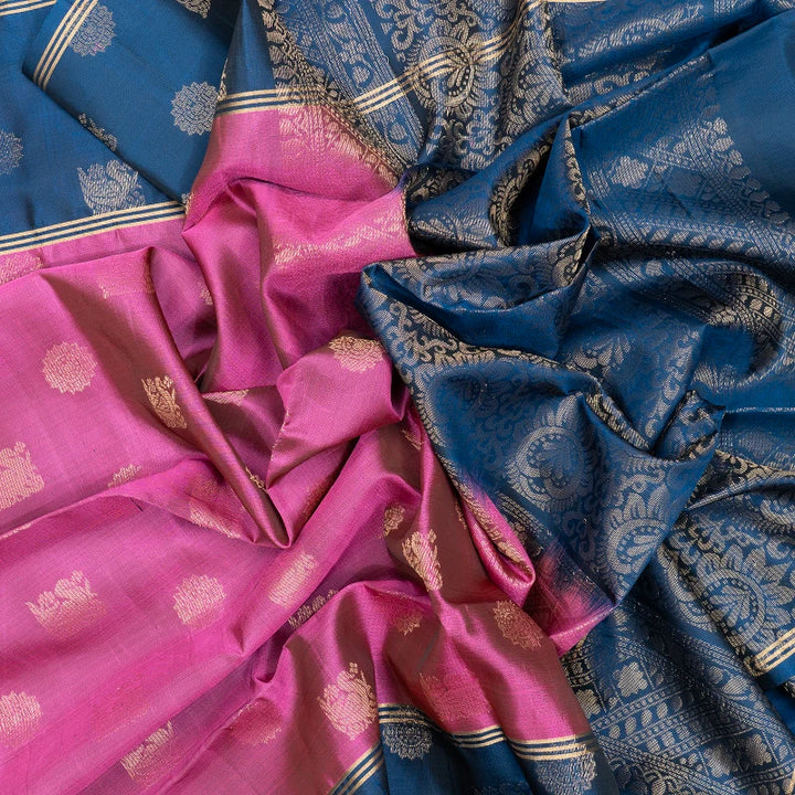 Hayagrivas Pink Handloom Soft Silk Saree KBF232E2-9