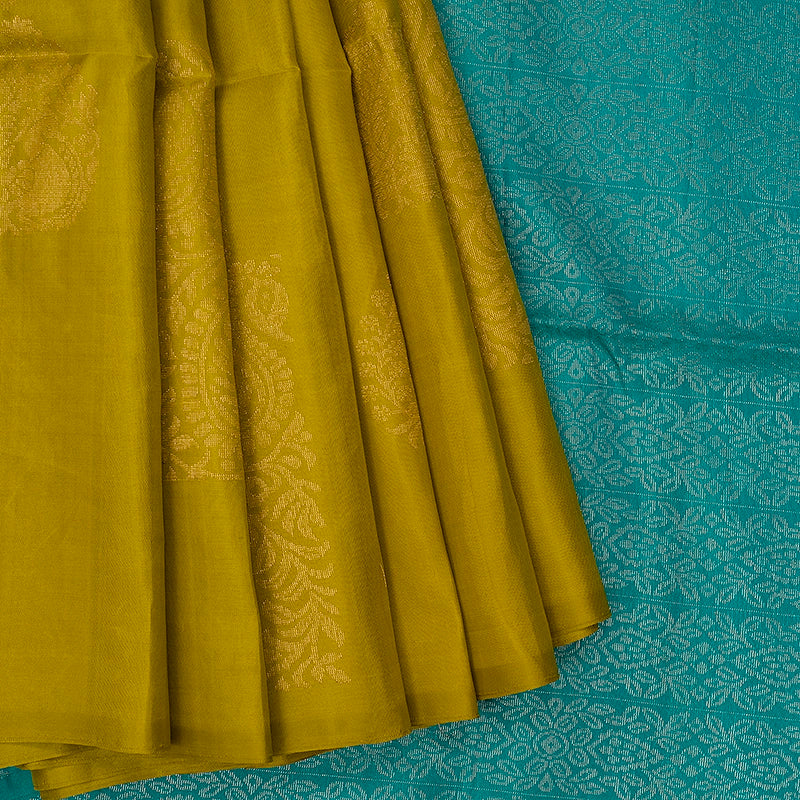 Hayagrivas Lime Green Handloom Soft Silk Saree KSBE22I4-1