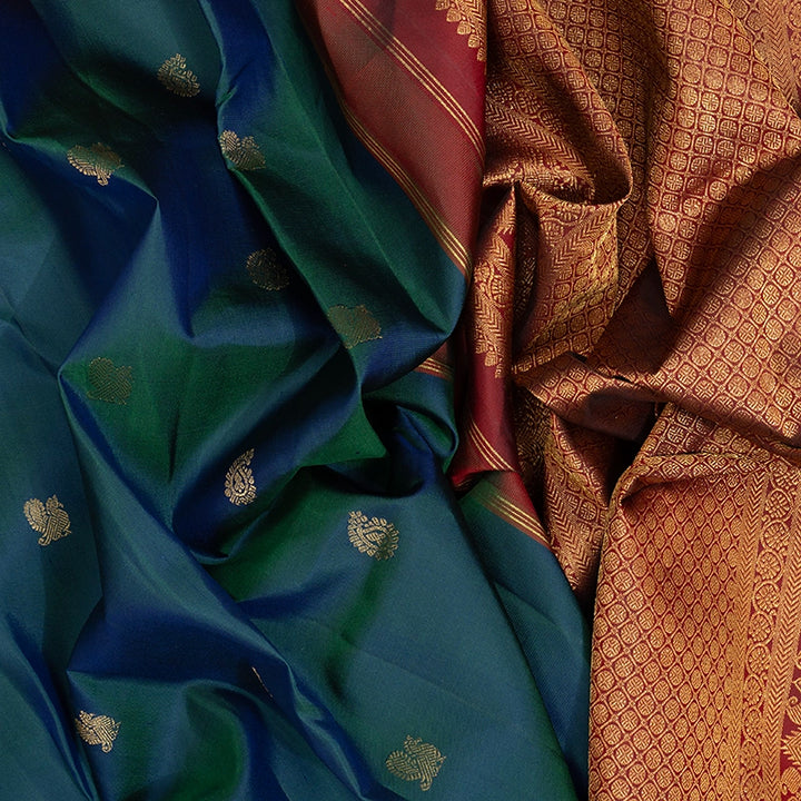 Hayagrivas Handloom Mayilkazhuthu Kanjivaram Silk Saree KBF512F4-2