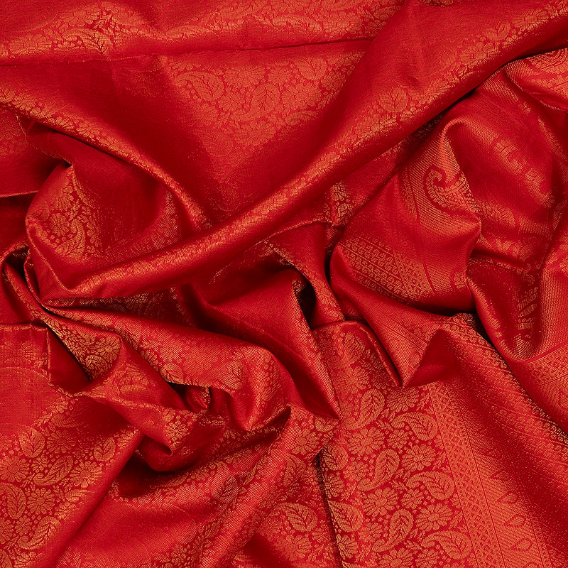 Hayagrivas Red Handloom Soft Silk Saree KBE674G2-18