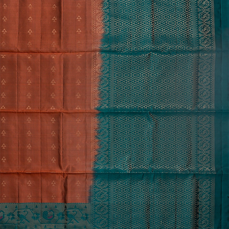Hayagrivas Rust Orange Handloom Soft Silk Saree KBF535G10-4