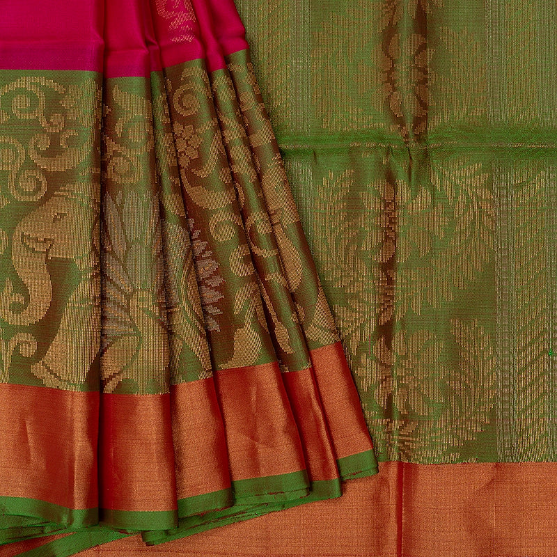 Hayagrivas Pink Pure Soft Silk Saree KBE1118I1-23