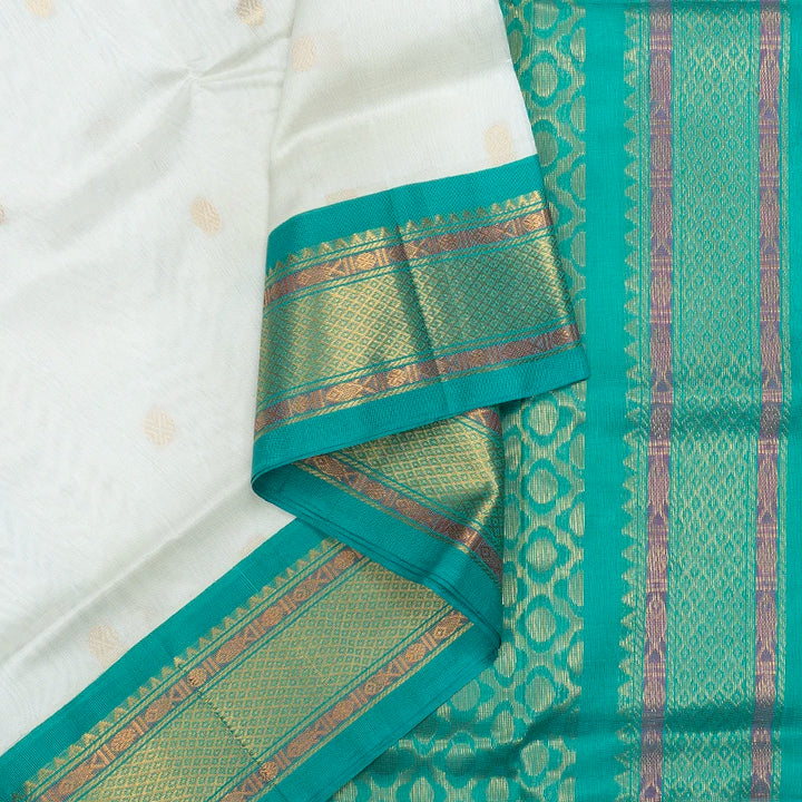 Hayagrivas Milk White Pure Silk Cotton Saree SSCBF34D5-32