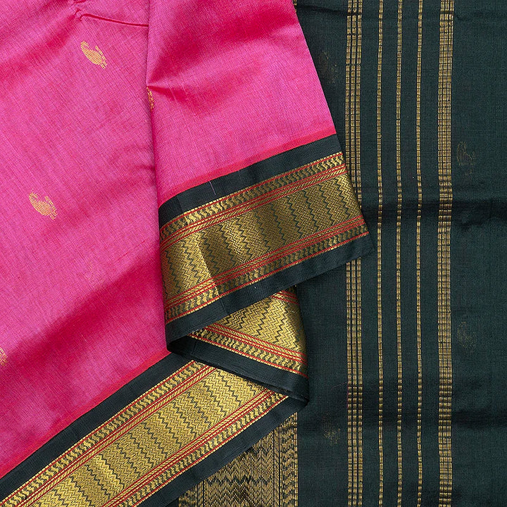 Hayagrivas Pink Pure Silk Cotton Saree SSCBF16D1-2