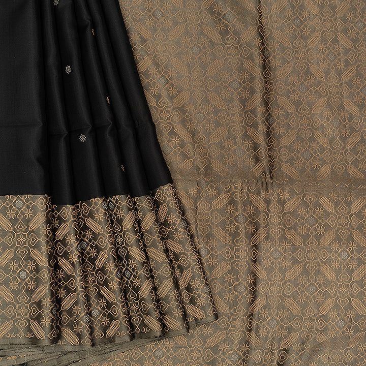 Hayagrivas Black Handloom Soft Silk Saree KBE653G9-3