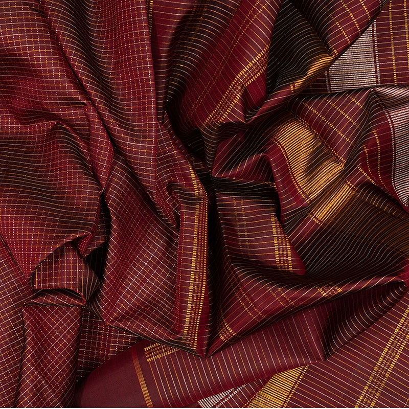 Hayagrivas Handloom Wine Maroon Kanjivaram Silk Saree KBE2338B3-1
