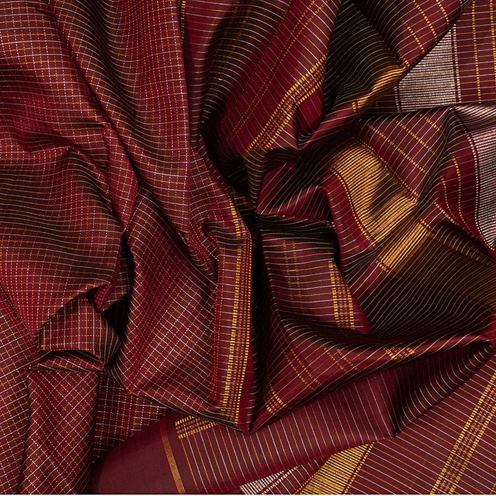 Hayagrivas Handloom Wine Maroon Kanjivaram Silk Saree KBE2338B3-1