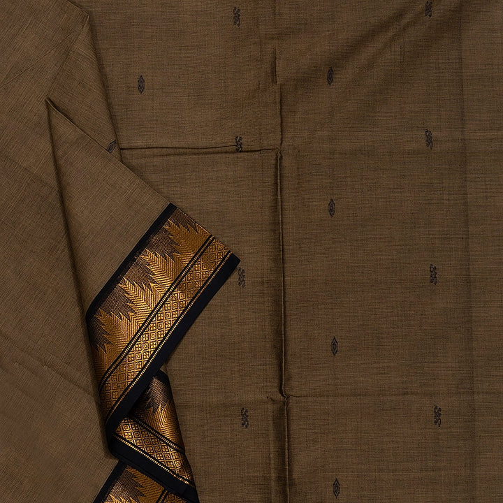 Hayagrivas Elephant Grey Handloom Chettinad Cotton Saree SSCBF63E13-6