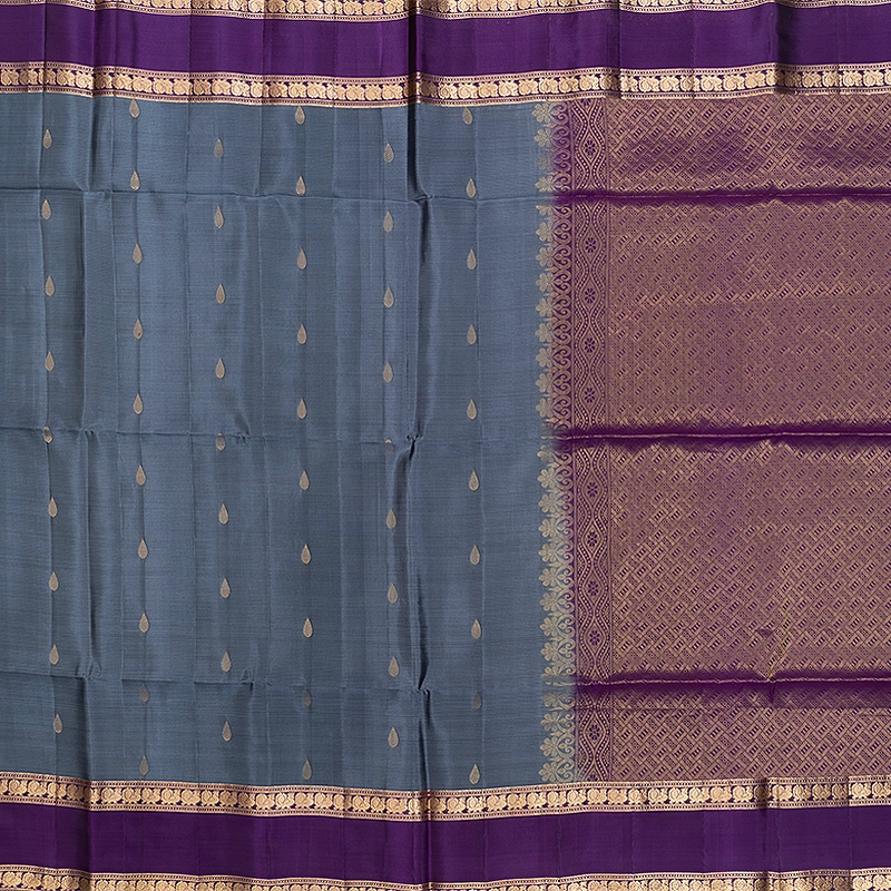 Hayagrivas Grey Handloom Soft Silk Saree KBF532G4-22