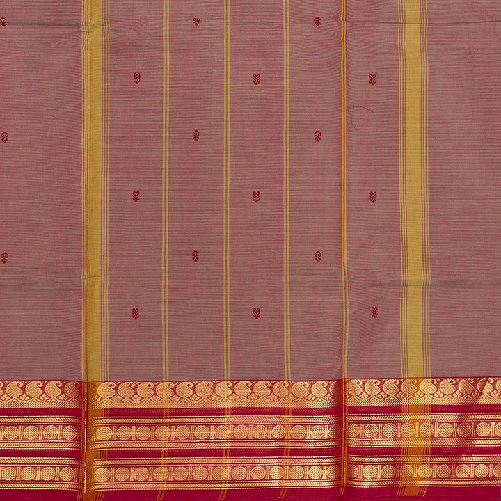 Hayagrivas Greyish Pink Handloom Chettinad Cotton Saree SSKBF86F1-2