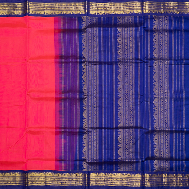 Hayagrivas Bright Pink Pure Silk Cotton Saree HBF42D14-3