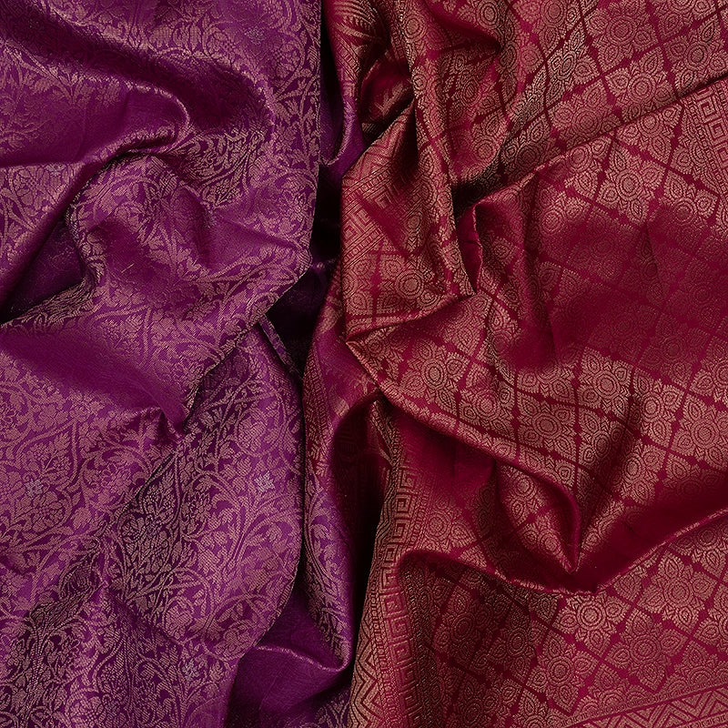 Hayagrivas Purple Handloom Soft Silk Saree KBE1195I50-1