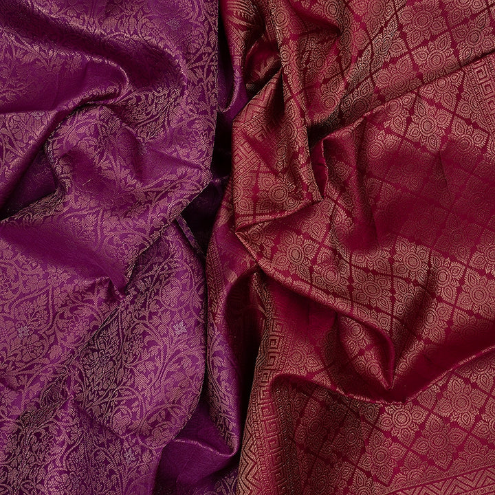 Hayagrivas Purple Handloom Soft Silk Saree KBE1195I50-1