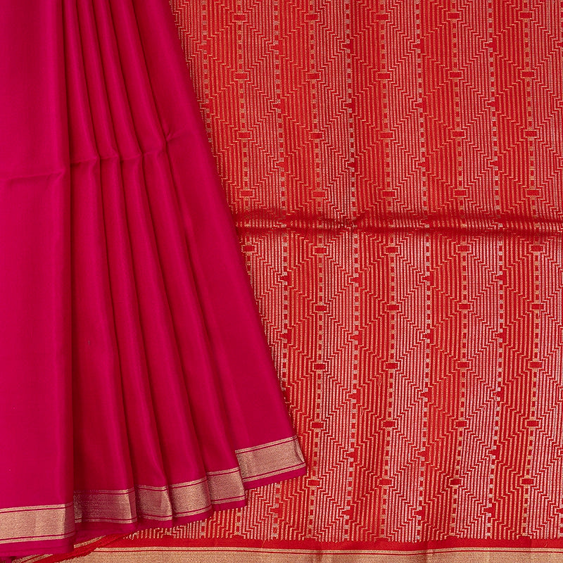 Hayagrivas Magenta-Pink Pure Soft Silk Saree KBE658G3-1
