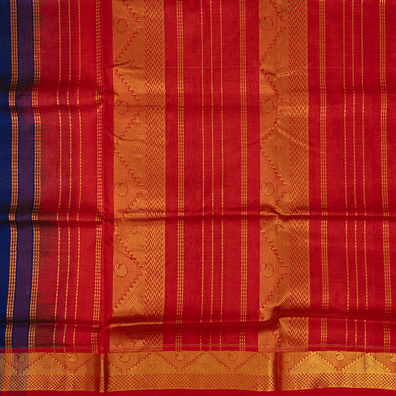Hayagrivas Royal Blue Pure Silk Cotton Saree SSCBF53E7-6
