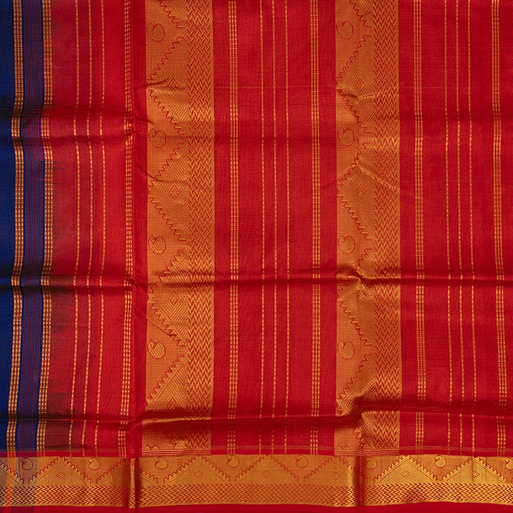 Hayagrivas Royal Blue Pure Silk Cotton Saree SSCBF53E7-6