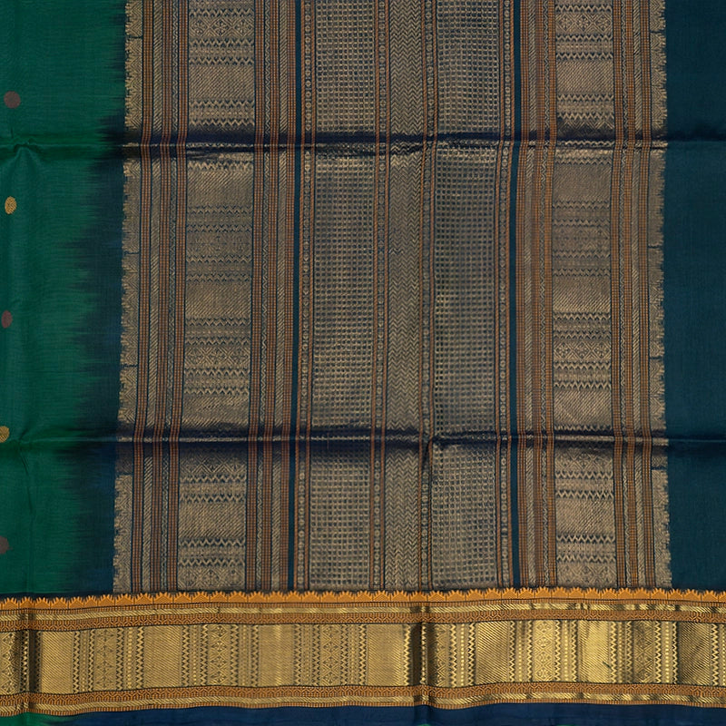 Hayagrivas Bottle Green Kora Silk Cotton Saree SSCBF14D6-32