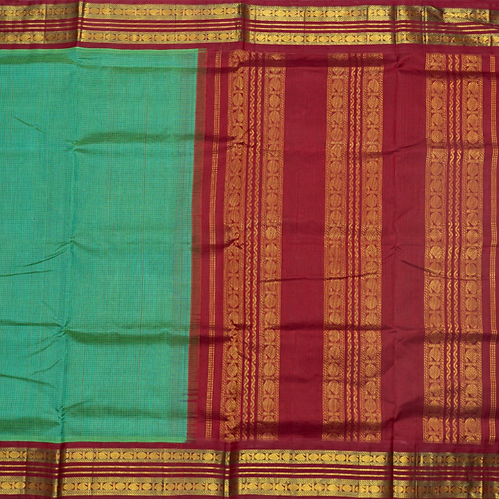 Hayagrivas Green Pure Silk Cotton Saree SSCBF16D2-9