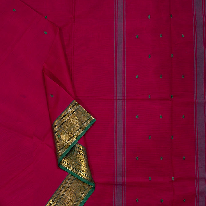 Hayagrivas Magenta Handloom Chettinad Cotton Saree SSCBF63E3-10