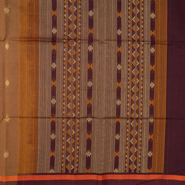 Hayagrivas Khaki Brown Handloom Kanchi Cotton Saree SSCBF103F16-1