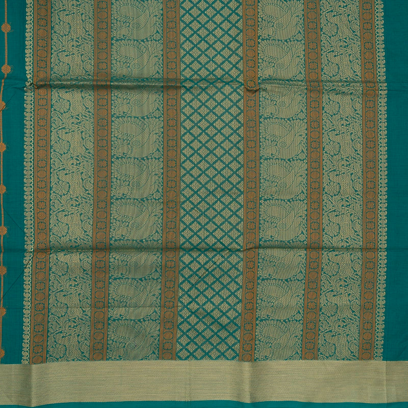 Hayagrivas Sea Green Handloom Kanchi Cotton Saree SSCBF104F1-6