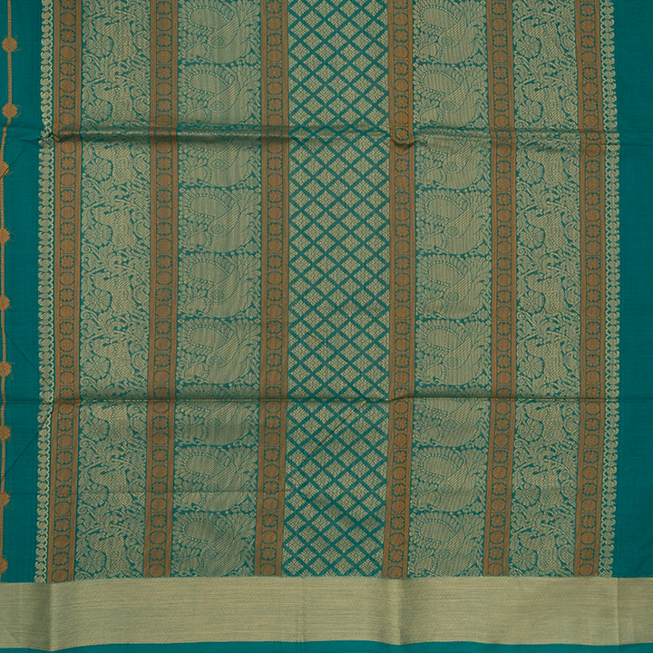 Hayagrivas Sea Green Handloom Kanchi Cotton Saree SSCBF104F1-6