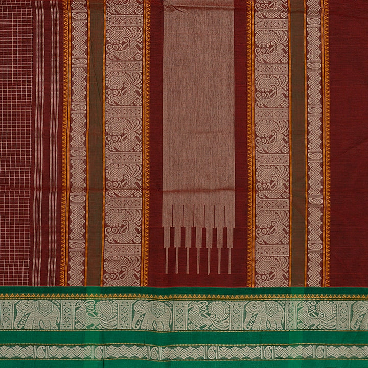 Hayagrivas Brown Handloom Kanchi Cotton Saree SSCBF103F7-3