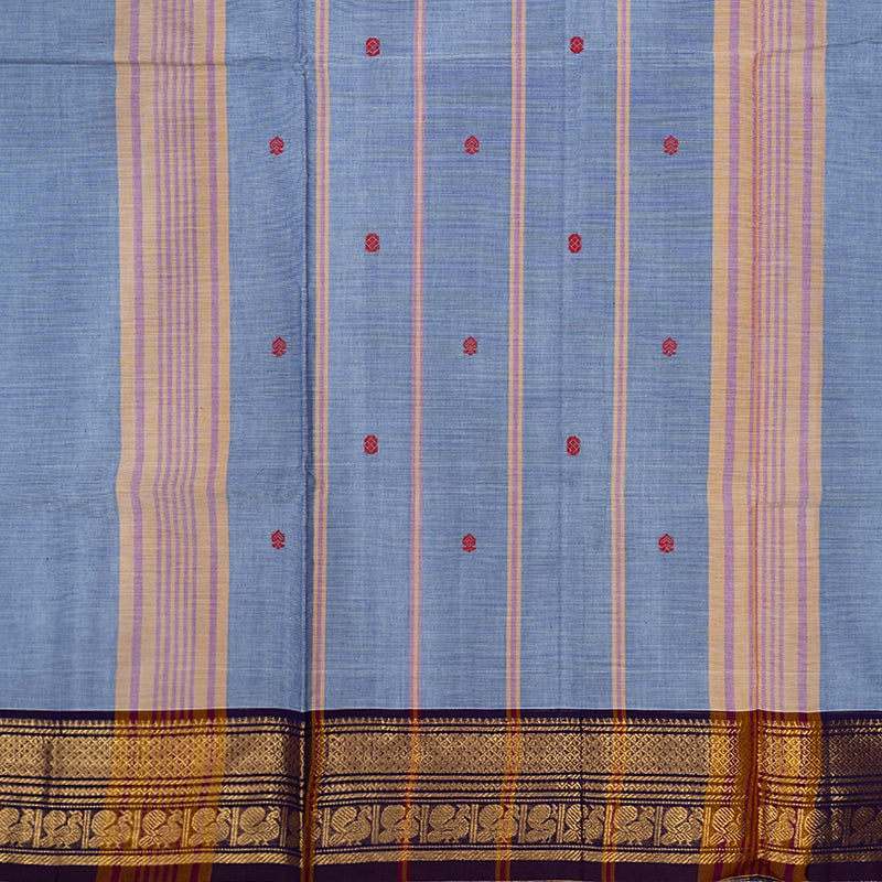 Hayagrivas Powder Blue Handloom Chettinad Cotton Saree SSKBF86F1-61