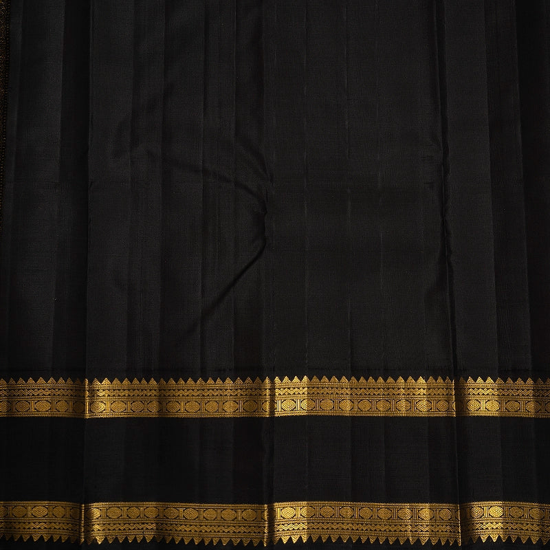Hayagrivas Handloom Sandal Kanjivaram Silk Saree with Black Border KBF498F1-2