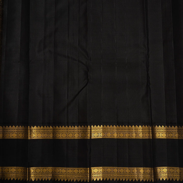 Hayagrivas Handloom Sandal Kanjivaram Silk Saree with Black Border KBF498F1-2