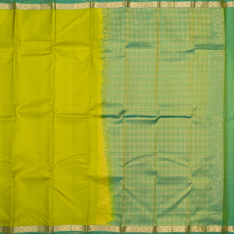 Hayagrivas Handloom Lime Green Kanjivaram Silk Saree with Green Border KBF582G1-16