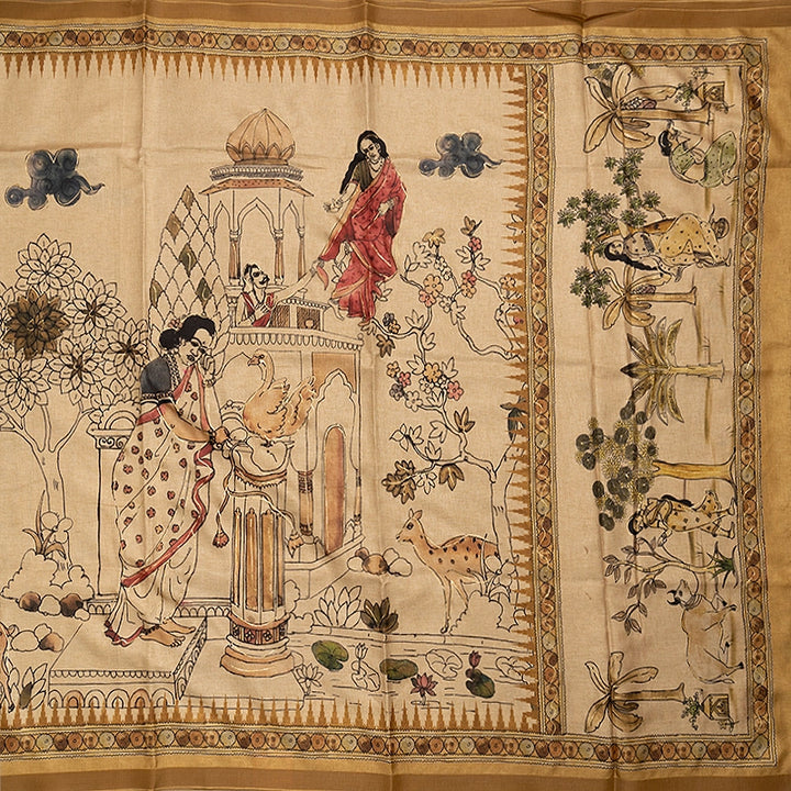 Hayagrivas Sandal Fancy Cotton Saree KBE1184I1-44